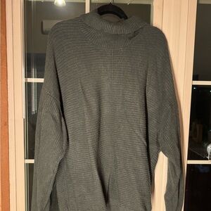 Cyrus Women's Green/Grey Cowl Neck Sweater